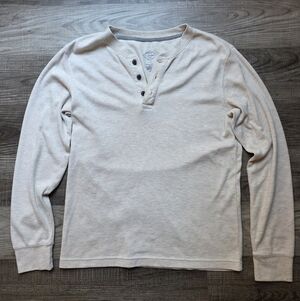 St. John's Bay Men's Beige Henley